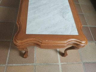 Mesa de centro mármol y madera