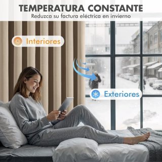 Cortinas Opacas MIULEE Beige 245x140 RIEL/Barra