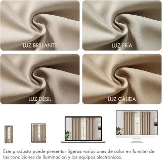 Cortinas Opacas MIULEE Beige 245x140 RIEL/Barra