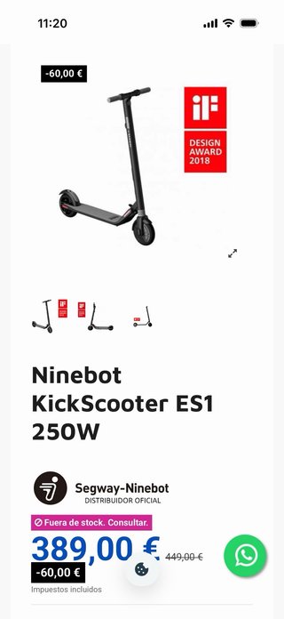 Patinete Eléctrico Segway ninebot ES1