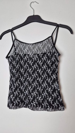 Top Renda Preto e Branco Tamanho S