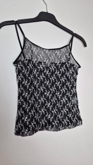 Top Renda Preto e Branco Tamanho S