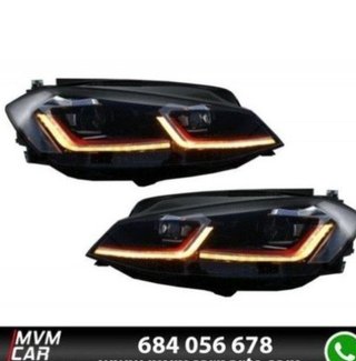 Faros delanteros Red edition Led para VW Golf 7.5