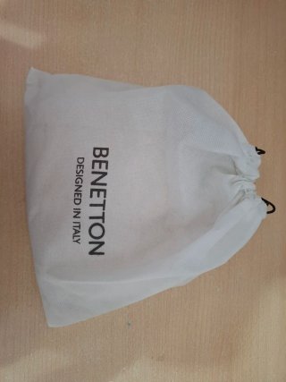 Bolso Benetton Blanco Cadena Dorada