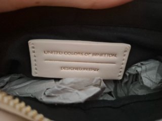 Bolso Benetton Blanco Cadena Dorada