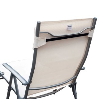 Sdraio da Giardino Pieghevole con Cuscino Beige