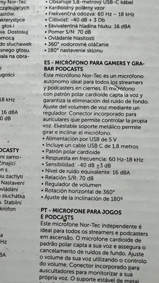 Micrófono Nor-Tec Streaming Podcast Gaming
