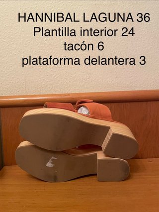 HANNIBAL LAGUNA - Sandalias cuña madera 36