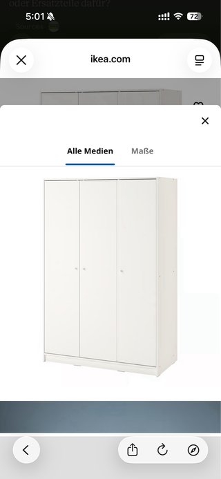 Armario IKEA KLEPPSTAD 3 puertas blanco