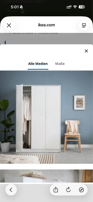 Armario IKEA KLEPPSTAD 3 puertas blanco