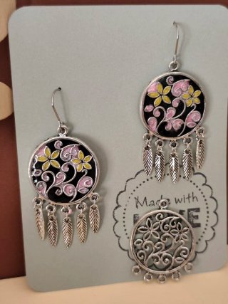 Pendientes artesanales florales