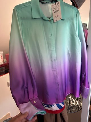Camiseta Zara Degradado Verde y Morado