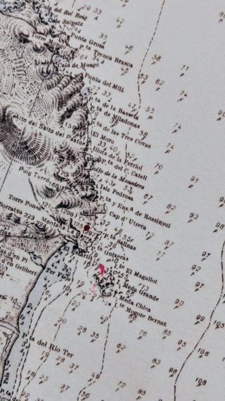 Carta náutica Costa Brava Mar Mediterráneo