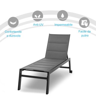 Sdraio da Giardino Reclinabile su 5 Livelli
