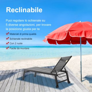 Sdraio da Giardino Reclinabile su 5 Livelli