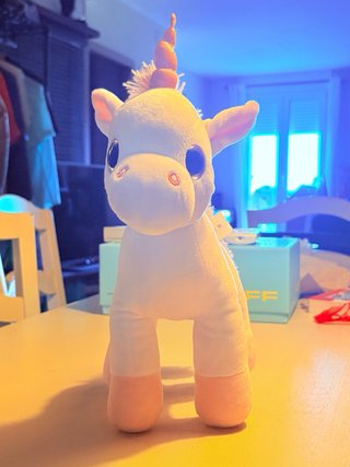 Peluche Unicornio Blanco Rosa