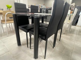 Mesa comedor + 4 sillas negras