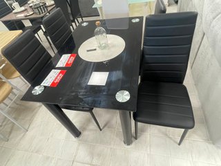 Mesa comedor + 4 sillas negras