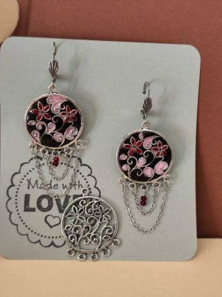 Pendientes artesanales florales