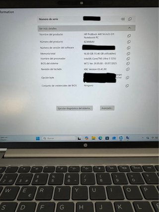 HP core ultra 5/ 16gb ram / 256gb ssd / como nuevo