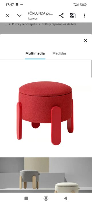 Puff Reposapiés Rojo Ikea