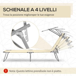 Sdraio da Giardino Pieghevole Tettuccio Regolabile