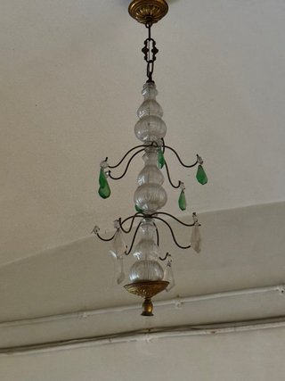 Lámpara colgante de cristal antigua