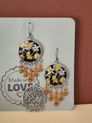 Pendientes artesanales florales