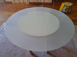 Mesa redonda de cristal