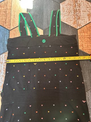 Vestido Negro Roxy Estampado Corazones