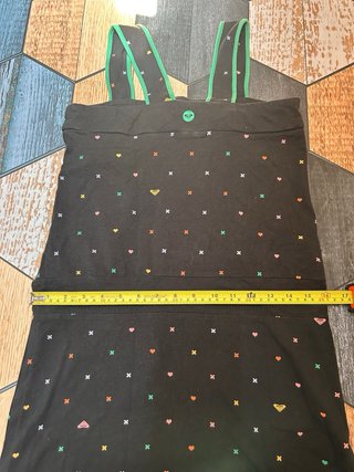 Vestido Negro Roxy Estampado Corazones