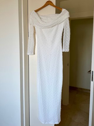Vestido blanco ajustado talla XS