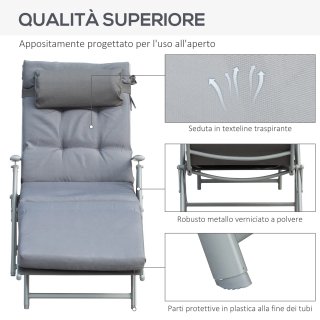 Sdraio Giardino Pieghevole Reclinabile 7 Livelli