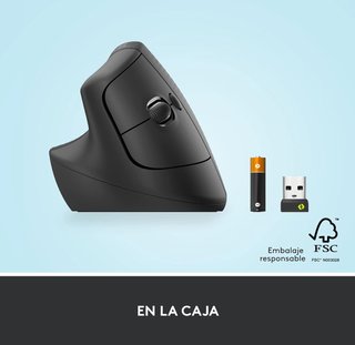 Ratón vertical Logitech Lift para zurdos (gris)