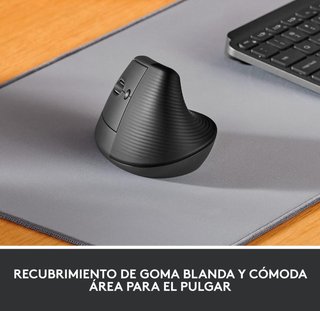Ratón vertical Logitech Lift para zurdos (gris)