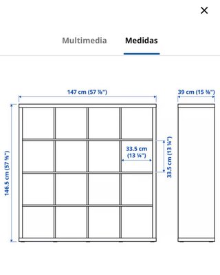 Estantería KALLAX Ikea 4x4 Blanca