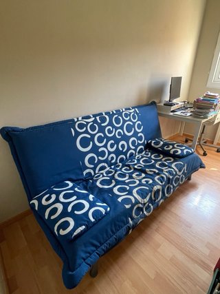 Sofá Cama Click-Clac Azul Estampado