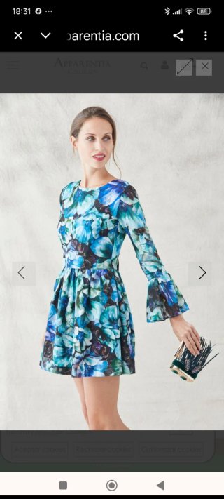 Vestido floral azul y verde