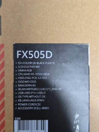 Portátil Gaming Asus TUF FX505DT Ryzen 5 Serie 3