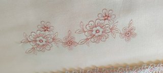 Lenzuolo matrimoniale lino panna con pizzo