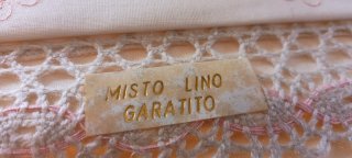 Lenzuolo matrimoniale lino panna con pizzo