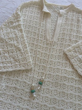 Vestido largo calado talla S