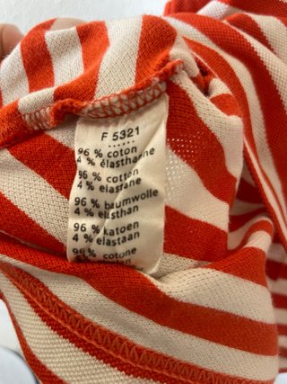 Polo Lacoste Rayas Rojo y Blanco Mujer