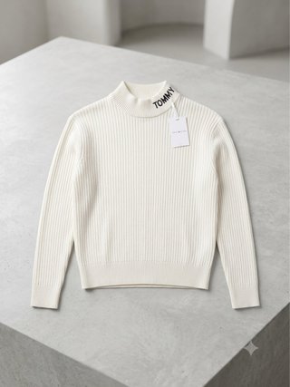 Jersey Tommy Hilfiger Cuello Alto Blanco Vintage