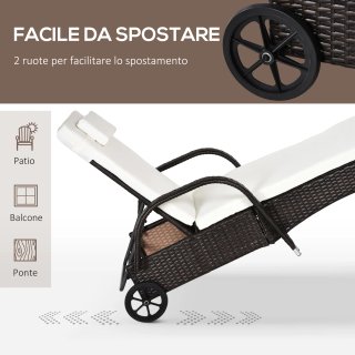 Set da Giardino con 2 Sedie a Sdraio Reclinabile