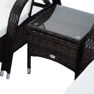 Set da Giardino con 2 Sedie a Sdraio Reclinabile