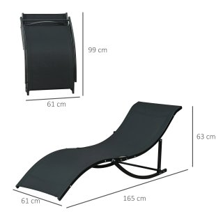 Set 2 Sdraio da Giardino Pieghevoli 61x165x63cm