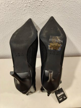 Botines de tacón de aguja con malla