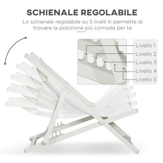 Set 2 Sedie Poltrona Sdraio da Esterni Pieghevoli