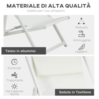 Set 2 Sedie Poltrona Sdraio da Esterni Pieghevoli